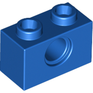 Lego kostka s otvorem (kostička s dírou) 1x2, modrá (370023)